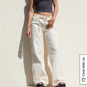 PacSun bone baggy flare pants /Off-White Cargo Pants Size Large